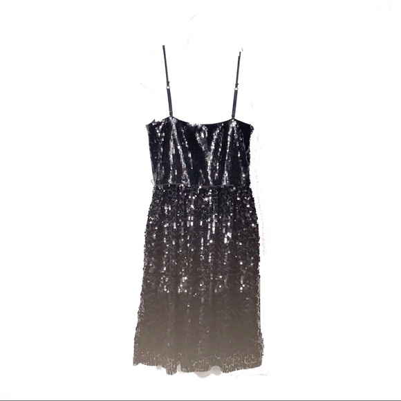 EXPRESS Black Sequin Dress with Adjustable Straps M NWT - Picture 8 of 10
